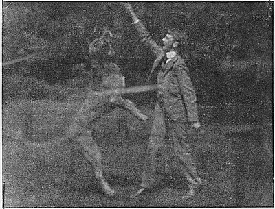 Franklin D. Roosevelt with dog, Monk, in Hyde Park