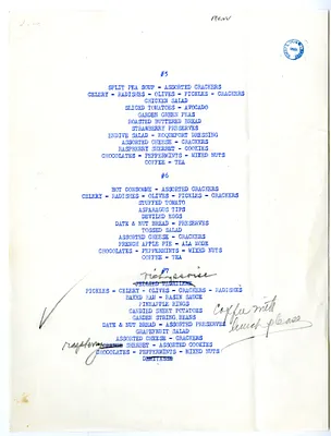 White House Menu Options