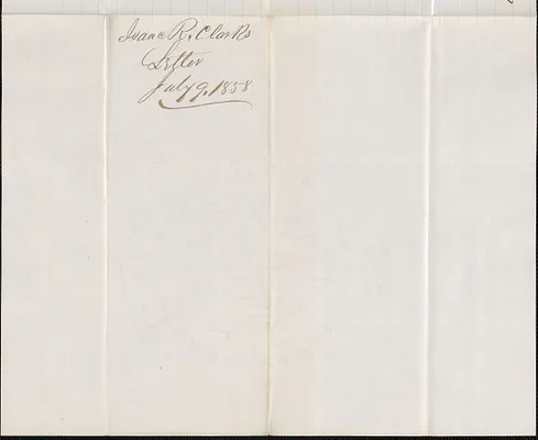 Isaac R. Clark to W. A. Harrington, 9 July 1858