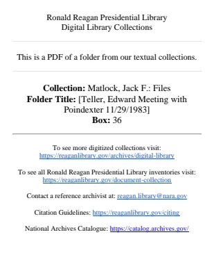 [Teller, Edward Meeting with Poindexter 11/29/1983]