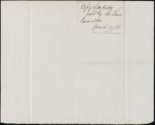H. Russ Secretary of the Committee on Public Lands to W. A. Harrington, 17 March 1856