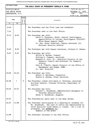 President Gerald R. Ford's Daily Diary, October 12, 1974