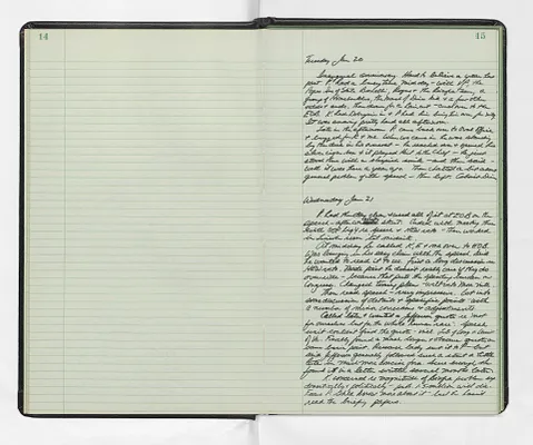 Handwritten journal entry for January 20, 1970-January 21, 1970