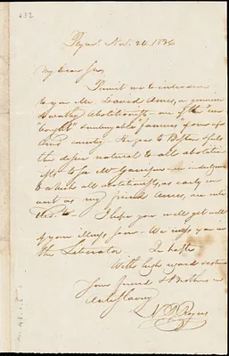 Letter from Nathaniel Peabody Rogers, Plym[outh, New Hampshire], to William Lloyd Garrison, 1836 Nov[ember] 24