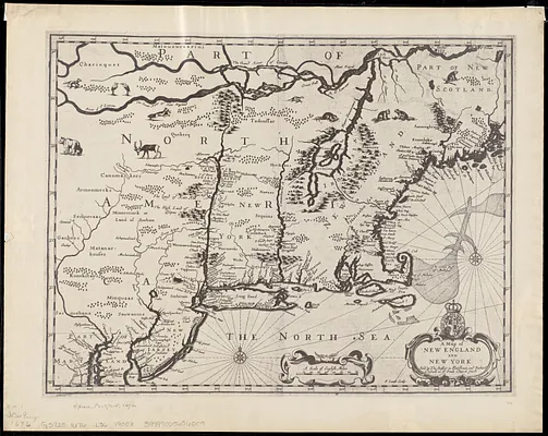 A map of New England and New York