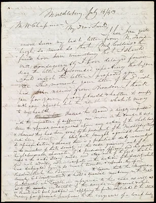 Letter from John Anderson Collins, Middlebury, [VT], to Maria Weston Chapman, July 14/[18]43