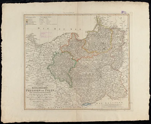 Charte von den Königreichen Preussen und Polen dem Grosherzogthum Posen nebst dem Gebiete der freien Stadt Krakau
