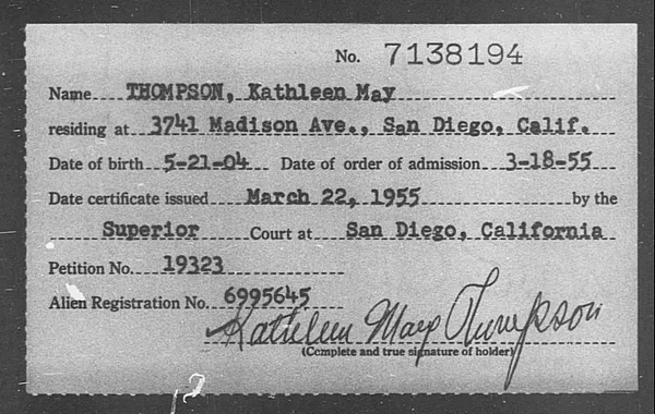 Thompson, Kathleen May - 1955