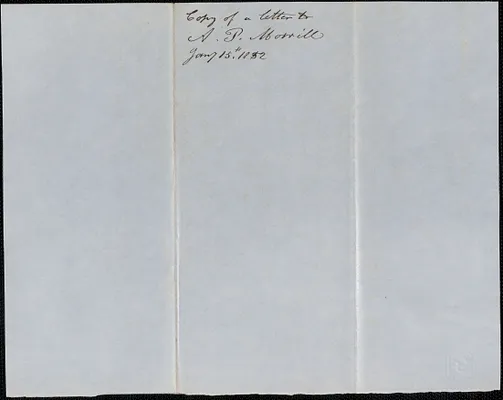 Copy of a letter from Samuel Warner to Anson P. Morrill, 15 January 1852
