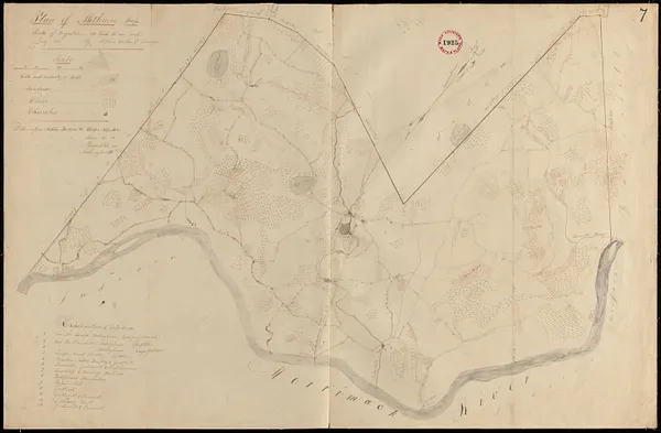 Plan of Methuen made by Stephen Barker, 2nd, dated July 1831
