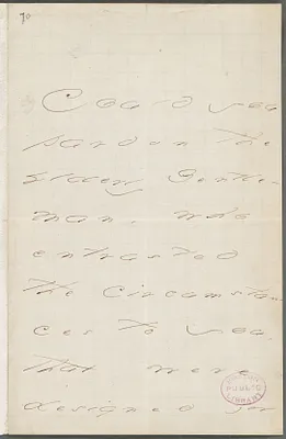 Emily Dickinson, Amherst, Mass., autograph note to Thomas Wentworth Higginson, February-March 1876
