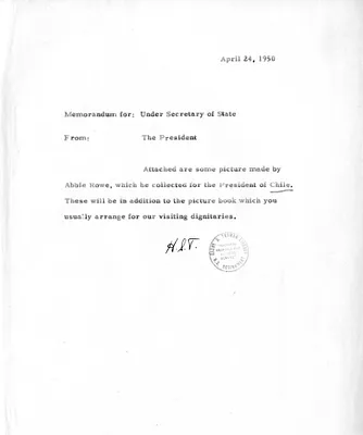 Memorandum from President Harry S. Truman to Under Secretary of State James Webb