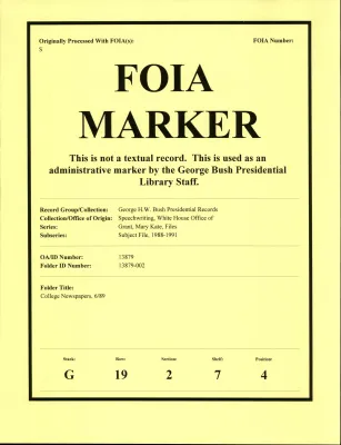 College Newspapers 6/89 [OA 4425]