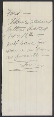 Sacco-Vanzetti Case Records, 1920-1928. Defense Papers. Correspondence to Moore from Doyle, Thomas, n.d. Box 10, Folder 60, Harvard Law School Library, Historical & Special Collections