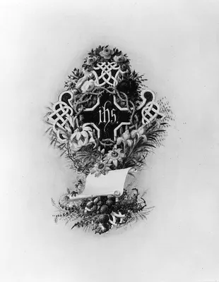 Cross And Crown Of Thorns And Flowers