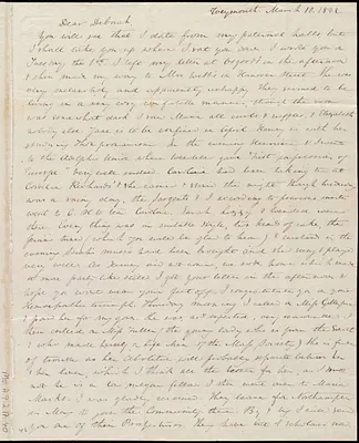 Letter from Anne Warren Weston, Weymouth, [Mass.], to Debora Weston, March 10, 1842
