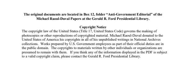 Anti-Government Editorial