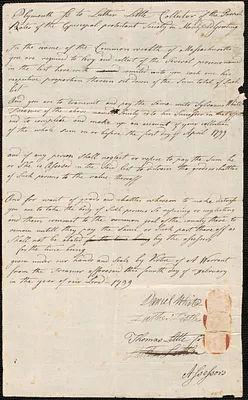 Warrant to Luther Little, collector, Episcopal Protestant Society in Marshfield