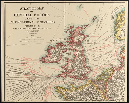 Strategic map of Central Europe showing the international frontiers