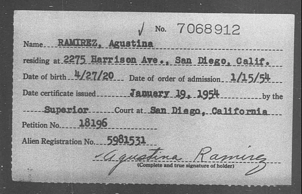 Ramirez, Agustina - 1954