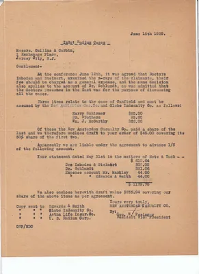 Letters Sent, June 15, 1929