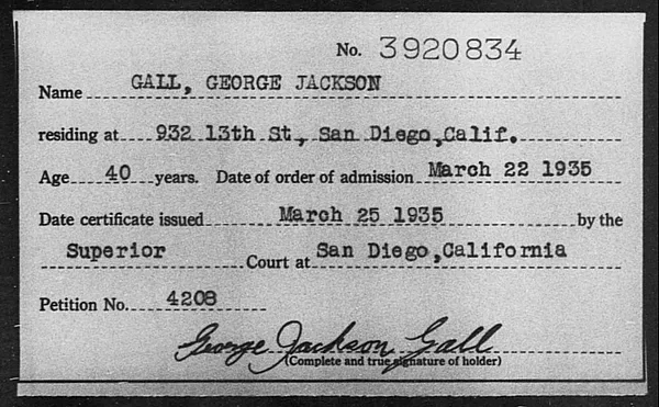 Gall, George Jackson - 1935