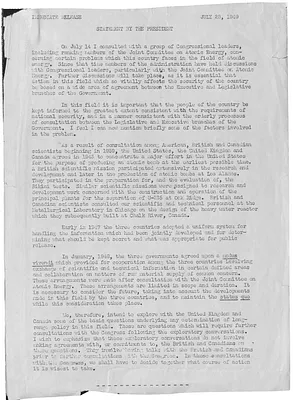 White House Press Release, Statement by President Harry S. Truman