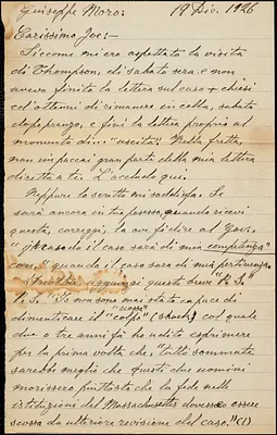Bartolomeo Vanzetti autographed letter signed to Joseph Moro, [Charlestown], 19 December 1926