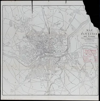 Map of the city of Lawrence and vicinity