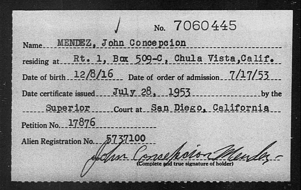 Mendez, John Concepcion - 1953