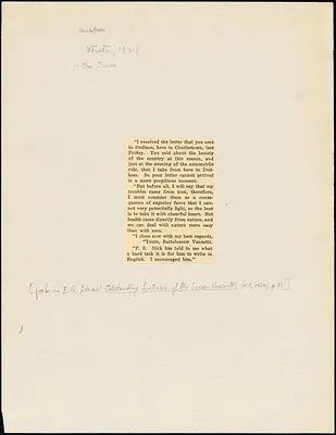 Bartolomeo Vanzetti printed letter to [Elizabeth Glendower Evans], [Charlestown], Winter 1921