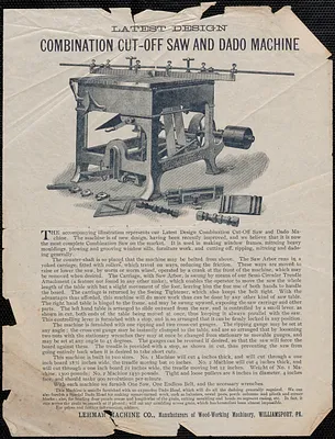 Lehman Machine Company saw and dado machine