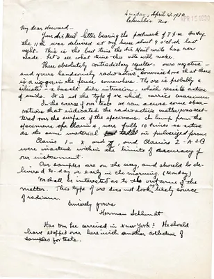 Letters Sent to Horace [H.H. Barker], April 13, 1930