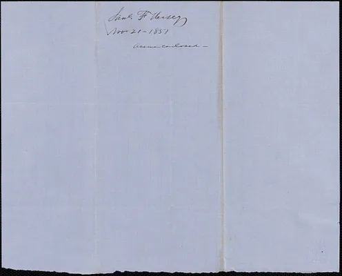 Samuel F. Hersey to Samuel Warner, 21 November 1851