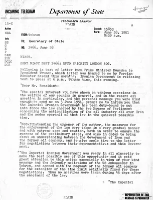 Telegram from Ambassador Henry Grady to Secretary of State Dean Acheson, Number 3466