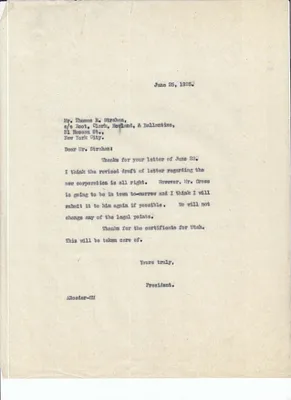 Letters Sent to Thomas R. Strahan, June 25, 1925