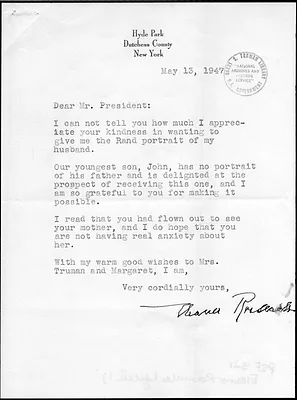 Letter from Eleanor Roosevelt to Harry S. Truman