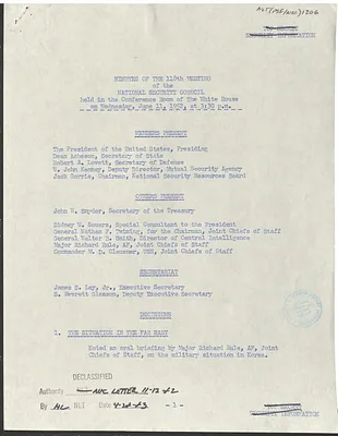 Minutes of the One Hundred and Eighteenth Meeting of the National Security Council