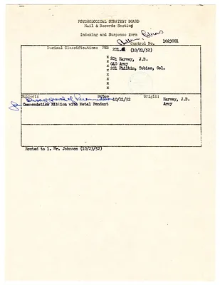 Memorandum for the Record re Disapproval of Recommendation for Commendation for Lieutenant Colonel Tobias R. Philbin, with Attachment