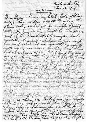 Letter from Harry S. Truman to Bess W. Truman