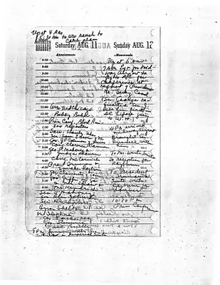 Lyndon Johnson's 1956 Desk Diary I, beginning 8/11/1956