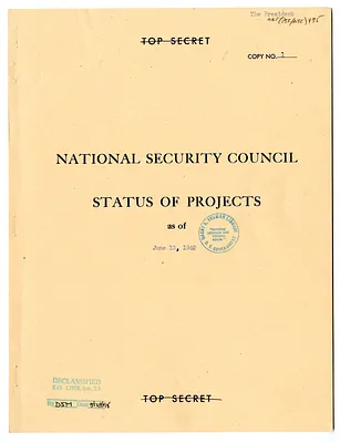 Report, National Security Council Status of Projects