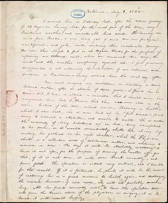 Letter from William Lloyd Garrison, Baltimore, [Md.], to Ephraim Williams Allen, July 7, 1823