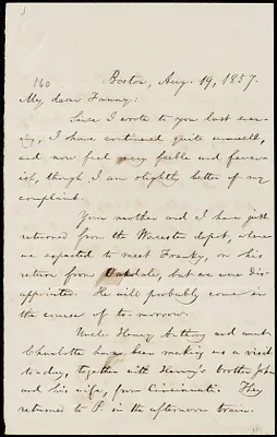 Letter from William Lloyd Garrison, Boston, [Mass.], to Fanny Garrison Villard, Aug. 19, 1857
