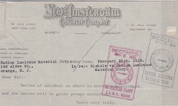 Letters Received, February 25, 1919