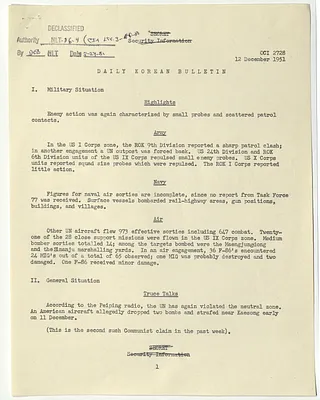 Memorandum, Daily Korean Bulletin