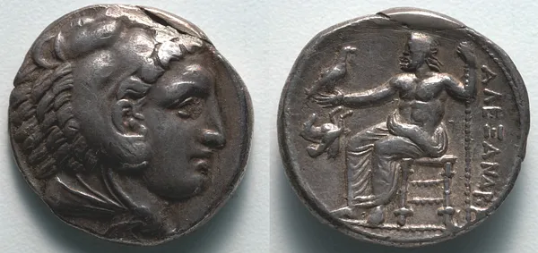 Tetradrachm: Head of Young Herakles (obverse); Zeus (reverse)