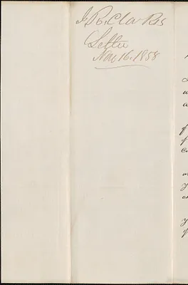 Isaac R. Clark to W. A. Harrington, 16 November 1858