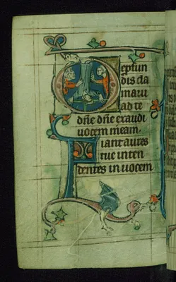 Leaf from Book of Hours: Seven Penitential Psalms, Initial D with the Martyrdom of the Apostle Peter