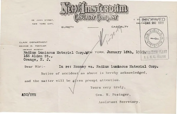 Letters Received, January 18, 1919